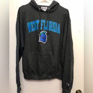 University of West Florida (UWF) Argonauts Gray Champion hoodie Mens Medium